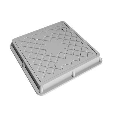 EN124 FRP BMC Composite Manhole Cover and Frame in Square Shape Factory Source for Outdoor Public Sp