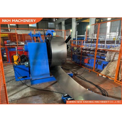 5TX600mm Hydraulic & Driven Un-Coiler with top arm