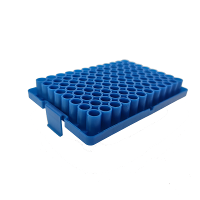 Custom made blue medical injection tube bracket